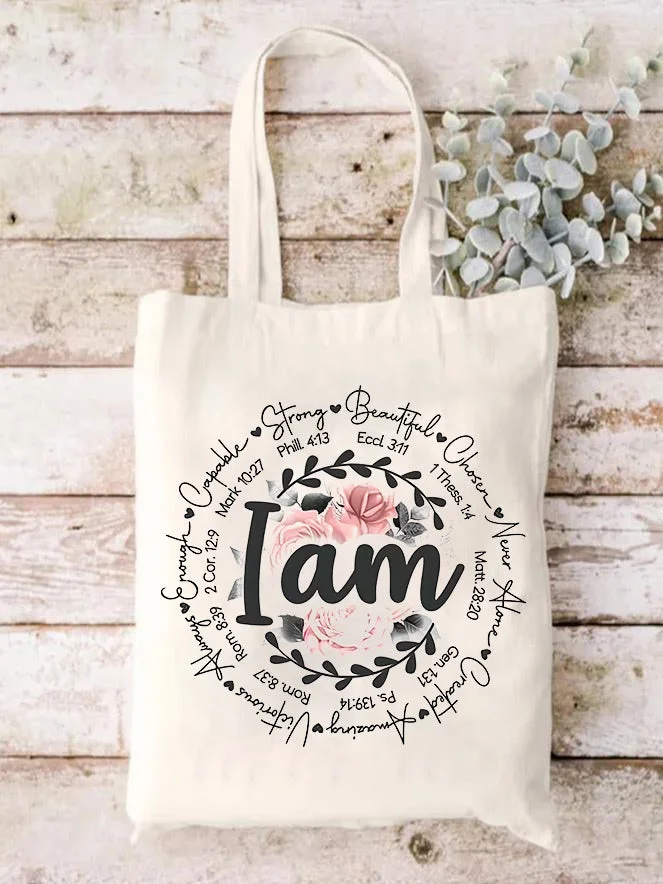 I Am Capable Strong Beautiful Print One-shoulder Bags socialshop