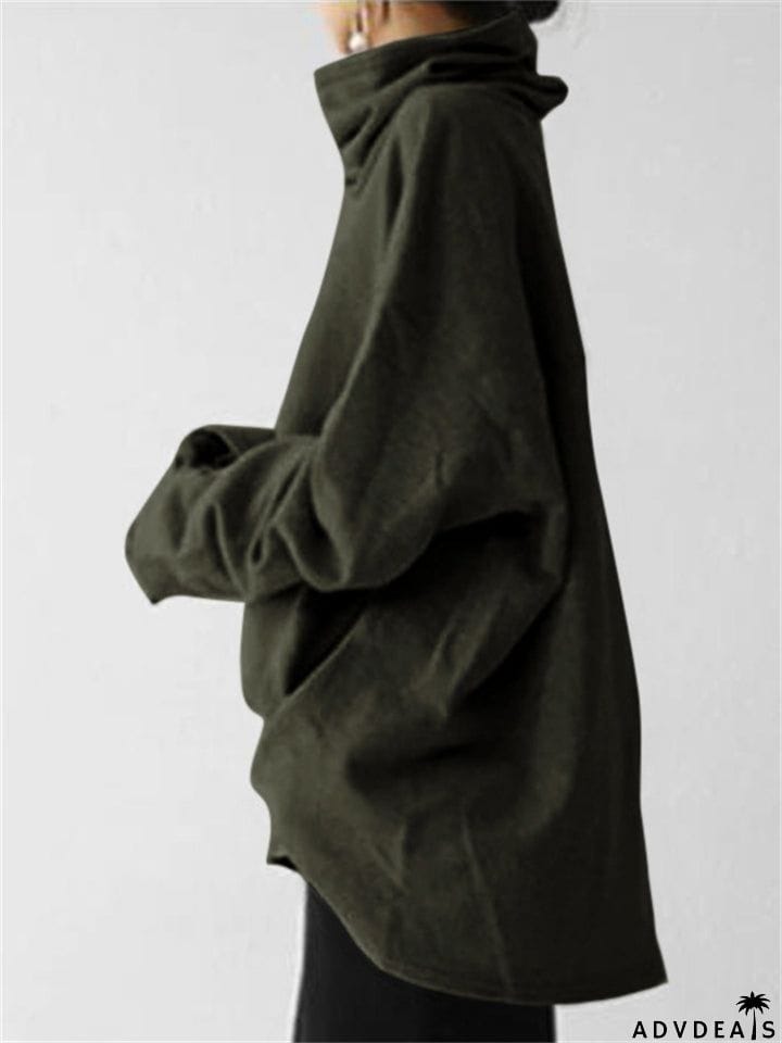 Trendy Turtle Neck Long Sleeve Pullover Tops