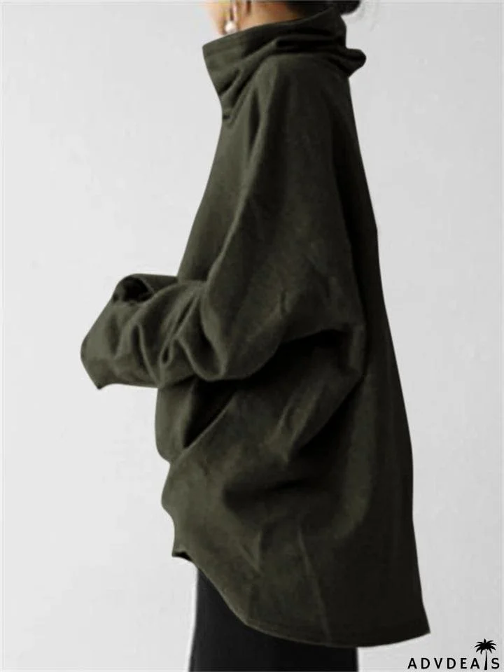 Trendy Turtle Neck Long Sleeve Pullover Tops