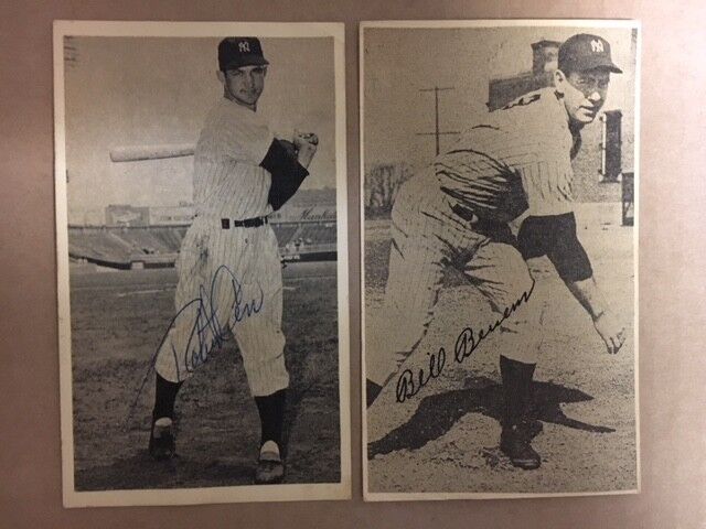 Bob Bevins NY Yankees Signed GPC & Mounted Photo Poster painting 1954 Stamp JSA Precert