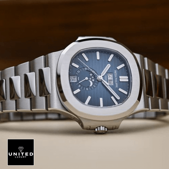 Patek Philippe Nautilus 5726 Blue Dial Moon Steel Replica side view