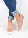 Women Faux Suede Wedge heel Sneakers Slip on Breathable Shoes