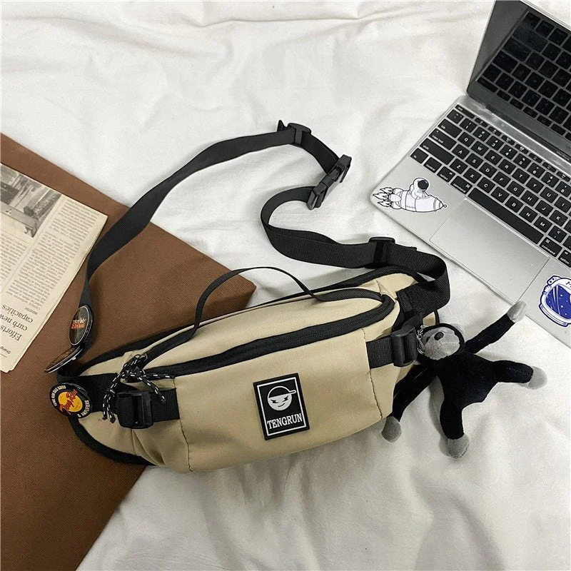 2021 New Fashion Men Waist Bag for Teenager Boys Young College Students Travel Crossbody Bag Male Belt Bag Waterproof Chest Bags