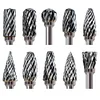 10Pcs Carbide Burr Set Double Cut Die Grinder Bits 1/8 Inch Shank Long Burr Bits