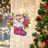 >SALE<Acrylic Special Shaped Christmas Stocking Pomeranian Hanging Diamond Kits Decor