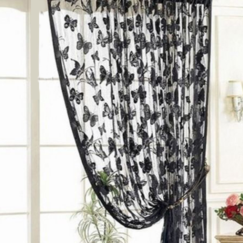 

Door Curtain Window Butterfly Pattern Tassel String Room Curtain Black, 501 Original