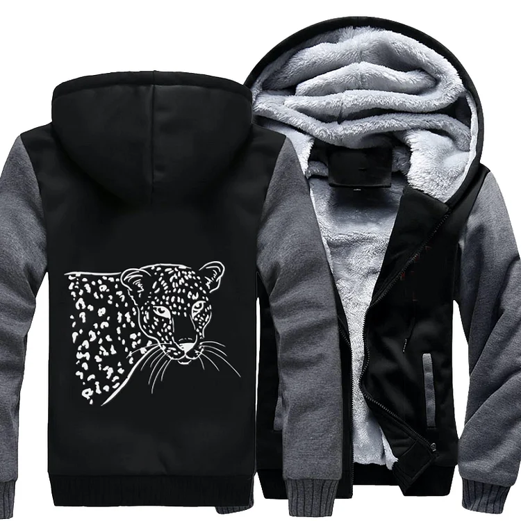 Half Exposed Coldly, Cheetah Fleece Jacket