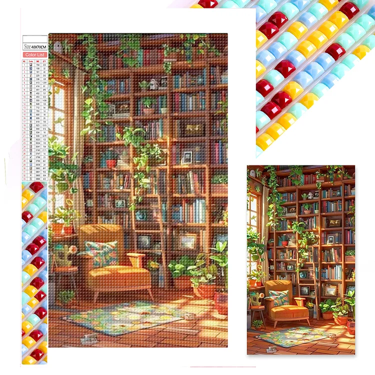 Book Room - Full Square - Diamond Painting(45*75cm)