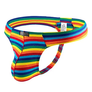 Men's Micro Rainbow Striped Thong