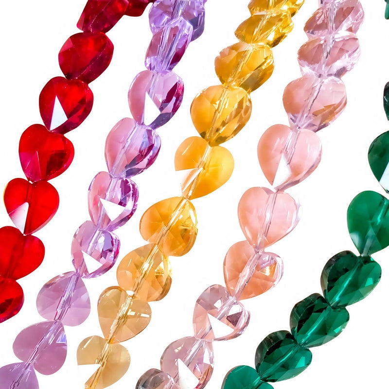 10 PCS/Package 14mm Diameter 10mm Glass Heart Shape Jewelry Accessories