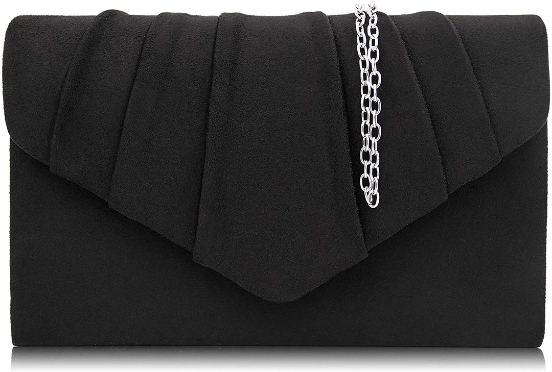 Women Evening Bag Velvet Pleated Clutch Purse Envelope Clutches