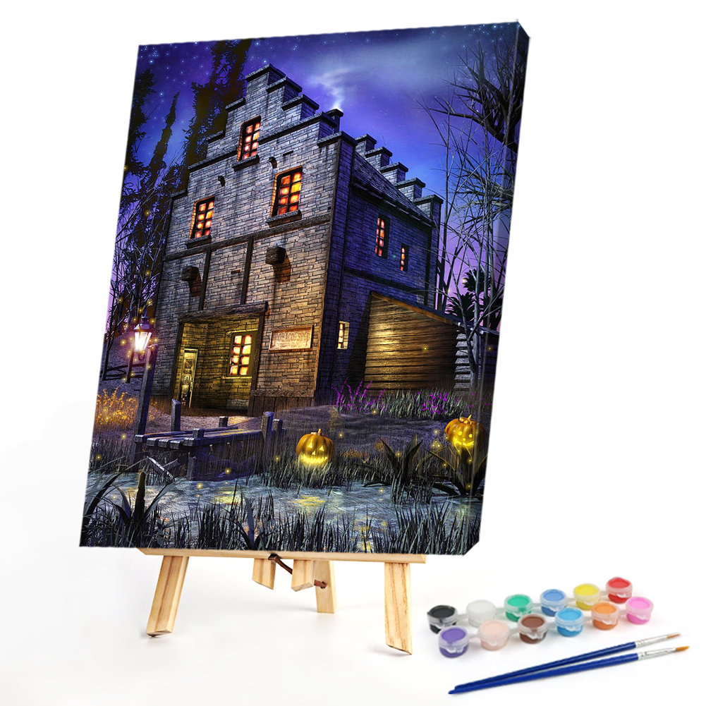 

40*50CM - Paint By Numbers - Halloween Haunted House, 501 Original