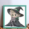 Witch And Cat-14CT Stamped Cross Stitch 29*29cm/11.42*11.42in tapestrymarket