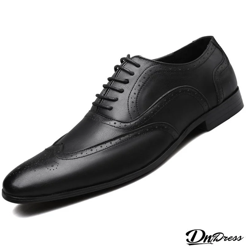 Vintage Solid Color Brogues Shoes for Men