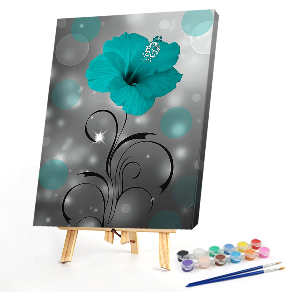 

40*50CM - Paint By Numbers - Dream Blue Flower, 501 Original