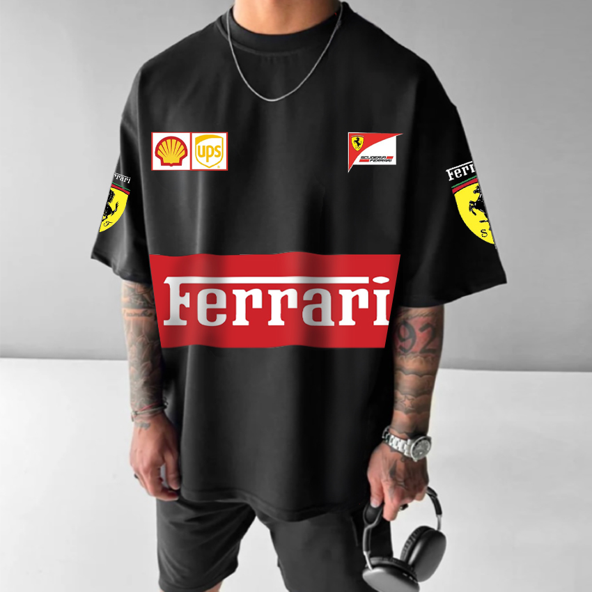 Unisex Oversize Racing Team Graphic Print T-Shirt / TECHWEAR CLUB / Techwear