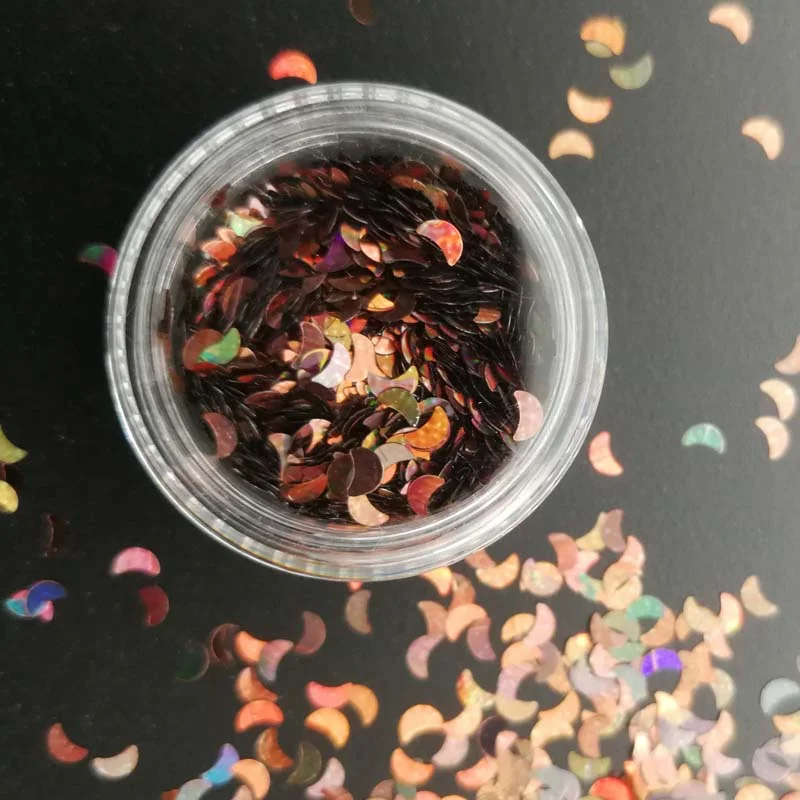 3mm Sequins DIY Flat Five-pointed Star Moon Sequin Paillettes Sewing Craft DIY Laser Silver Nail Sequin Accessories Decorations