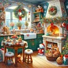 (Multi-Style) Christmas House-11CT Stamped Cross Stitch 50*50cm