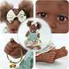 Silicone Realistic Newborn Caramel Skin Black Baby Girl Dolls 22 Inch For Gift 