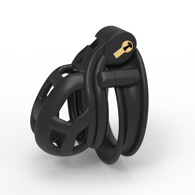 Black Cobra Sleek Silicone Male Chastity Cage 