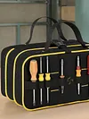 Roll Up Tool Bag with 3 Clear Window Cases Detachable Oxford Fabric Tri-fold Tool Bag Organizer Ideal for Crafts DIY Repair Men