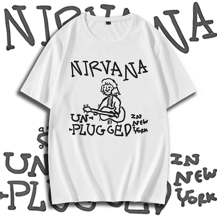 Davidhawaii100% Cotton Casual Simple Abstract Rock Guitarist Street White T-shirt - 100% Cotton