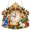 Acrylic Special Shape Xmas Pray Diamond Pearl Painting Clock Handicraft Hanging Kit