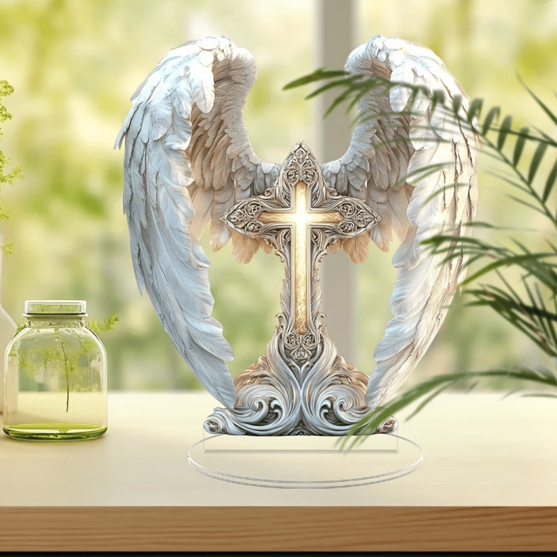 Unique Gift Gorgeous Angel Wings Cross Decoration