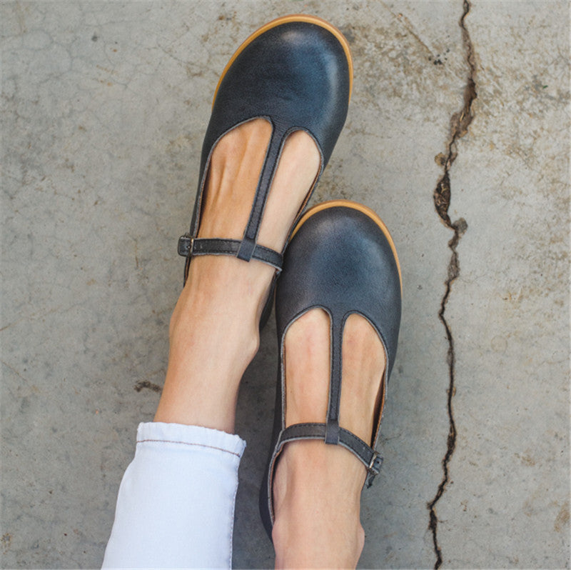 Comelyy Comfortable flat buckle pumps mumuwear