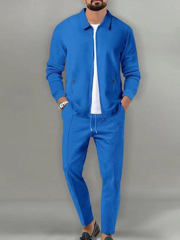 KZZ Sporty Two-piece Set Men's Plain Zip Up Jacket & Drawstring Waist Pants Tracksuit Set, Men's Sportswear for Gym Workout Running, Casual Gym Wear, Tracksuit Outfit, Athletic Tracksuit, Casual Activewear, Gym Clothes Setļ¼FallFreshness KZZ Sporty Two-piece Set Men's Plain Zip Up Jacket & Drawstring Waist Pants Tracksuit Set, Men's Sportswear for Gym Workout Running, Casual Gym Wear, Tracksuit Outfit, Athletic Tracksuit, Casual Activewear, Gym Clothes Setļ¼FallFreshness