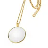 Chain Magnifying Glass 5X Magnifier Jewelry Loupe for Reading Gift (Gold)