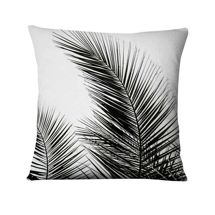 Linen Pillow Case  - Tropical Palm Leaf 45*45cm
