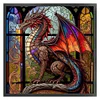 Stained Glass Dragon-Full Embroidery 2 strands 18CT Stamped Cross Stitch-40*40CM