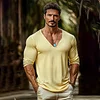 Men's Holiday Casual V-neck Casual Long Sleeve Shirt by Inlyline
