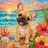 Diamond Painting -5D Full Round Drill French Bulldog Puppy(40x40cm)