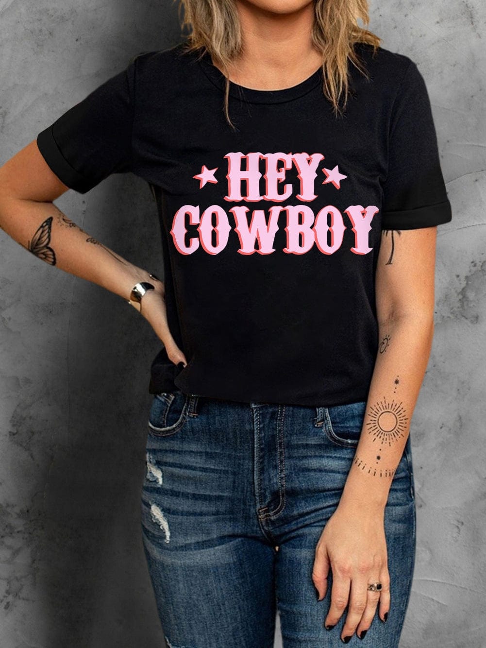 Wild West Letter Print Casual T-shirt