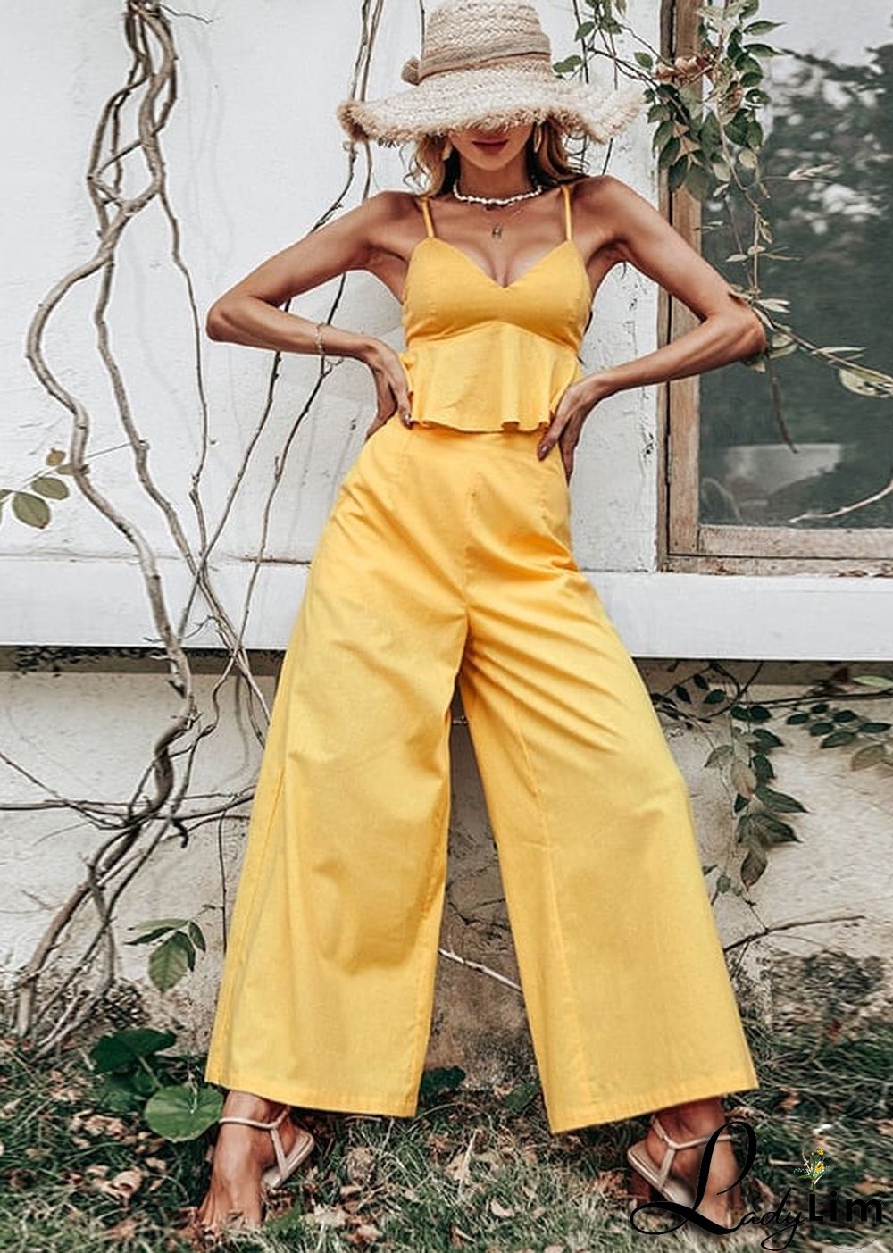 Sexy Two Piece Boho Yellow Dress Mariana - Ladylim