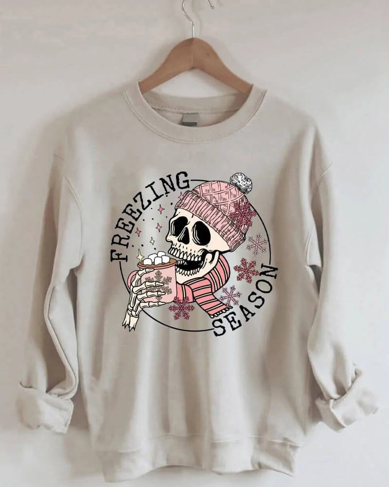 Freezing Season Skull Sweatshirt