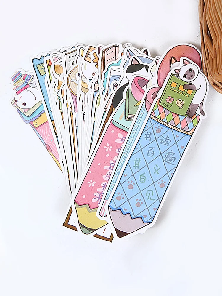 30sheets Cat Pattern Bookmark