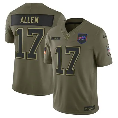 Youth Buffalo Bills #17 Josh Allen  Olive 2025 Salute to Service Limited Jersey
