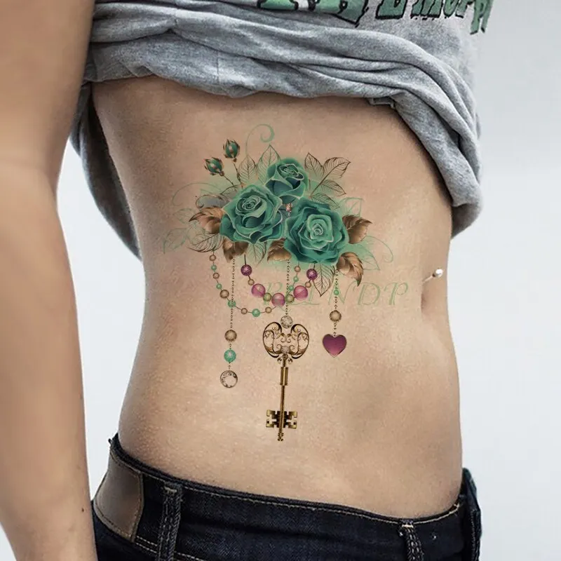 Waterproof Temporary Tattoo sticker cartoon pink deer garland crown flower big flash tatoo fake tatto for Girl Men Women kid