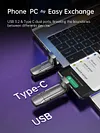 1TB USB C Flash Drive, 1000MB/s Read Write Speed, USB 3.2 Gen2+Type C Dual Interface SSD USB Drive with Keychain Leather Case Thumb Drive for iPhone 15 Series/MacBook/Android Phone etc