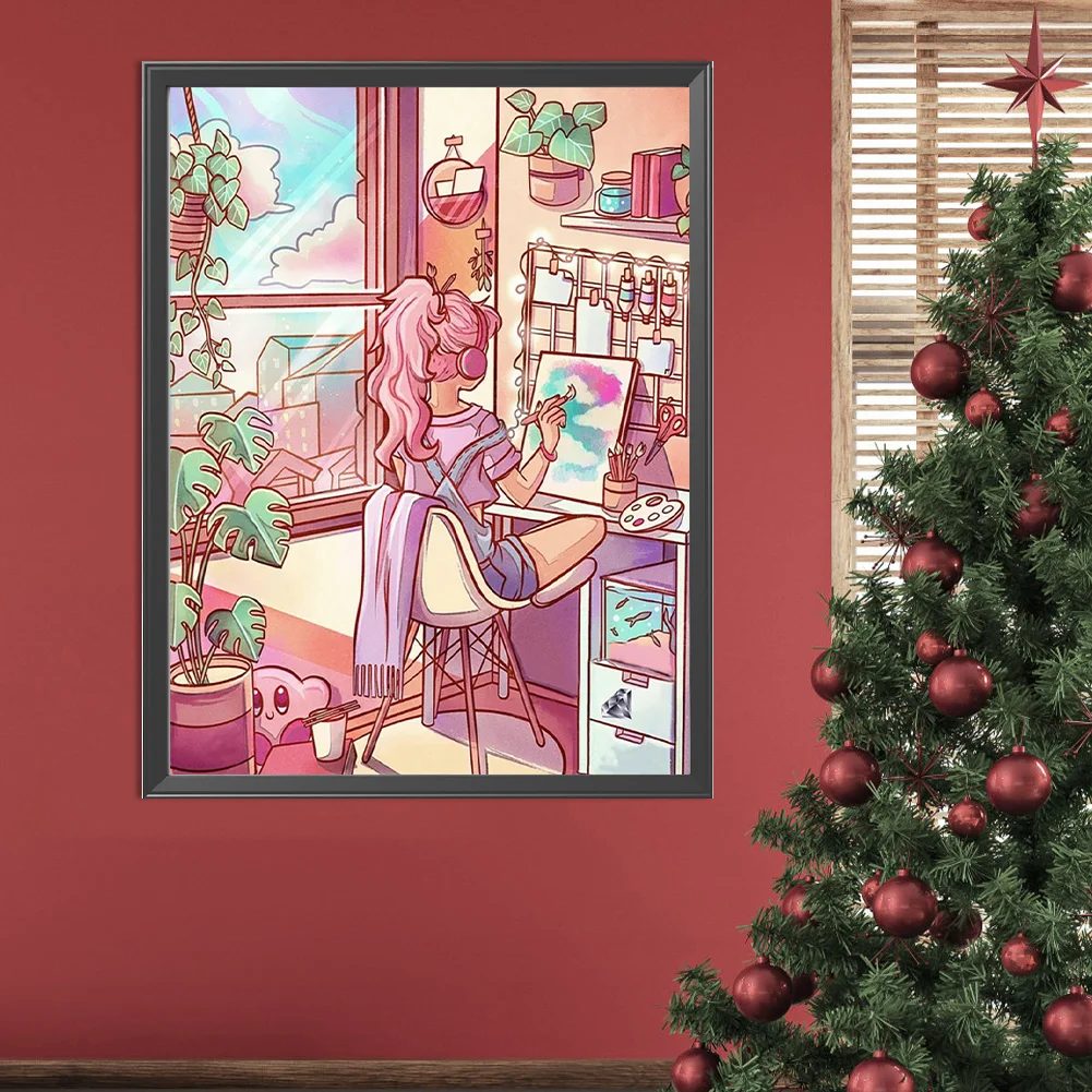 Diamond Painting - Full Round Drill - Girl(Canvas|50*60cm)