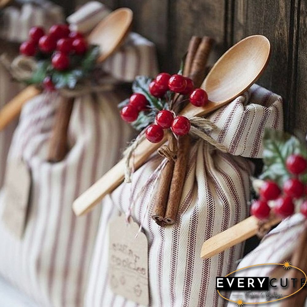 100Pcs Artificial Red Holly Berry Christmas Decor On Wire Bundle Garland Wreath