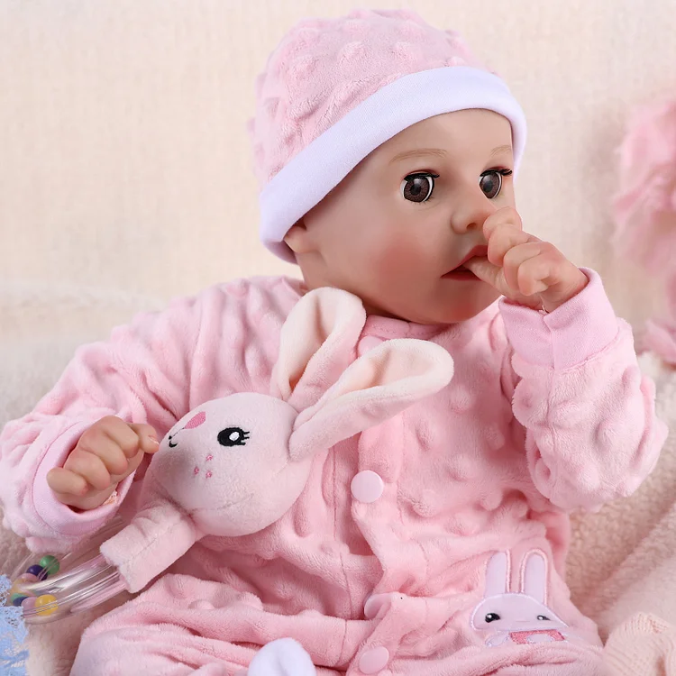 Babeside Realistic 17" Newborn Baby Pink Girl Twinnie Open & Close Eyes