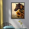 【Limited Stock Sale】Sunflower And Horse - 11CT Stamped Cross Stitch 40*50cm/15.75*19.69in