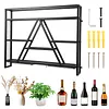 [US Local Warehouse] A-Line Bar Stand Wall Mounted Wine Rack Metal Bottle&Glass Holder Display Shelf