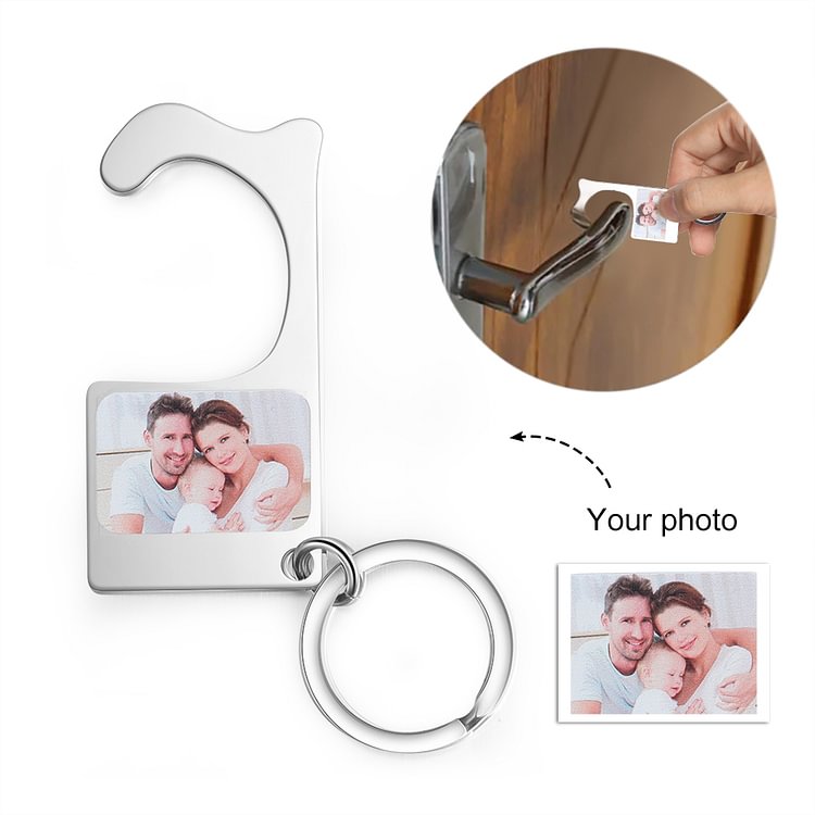 Custom Door Opener Button Pusher Personal Safety Keychain Touch Tool Contactless Touch Gift