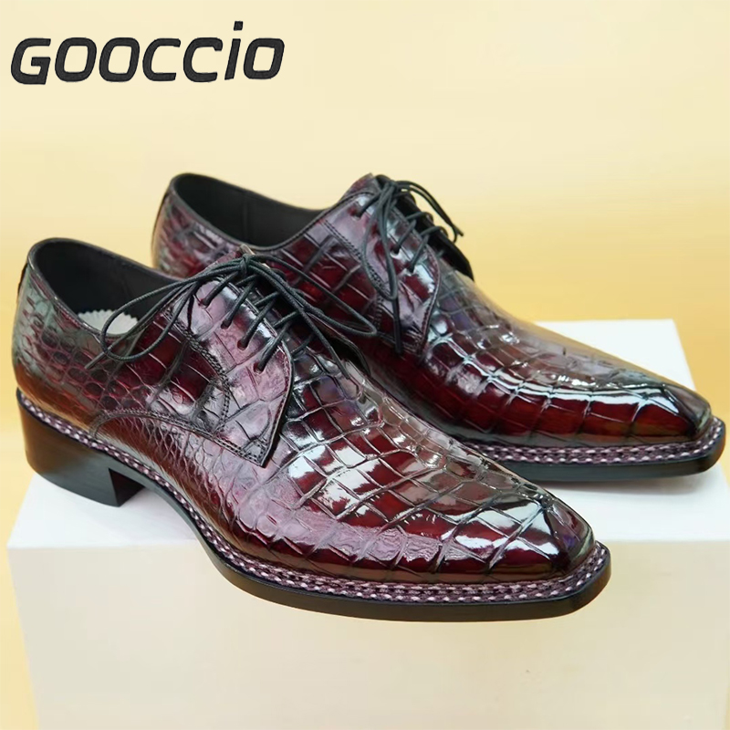MY207 Crocodile Leather Dress Shoes/Derby Shoes For Men GOOCCIO   