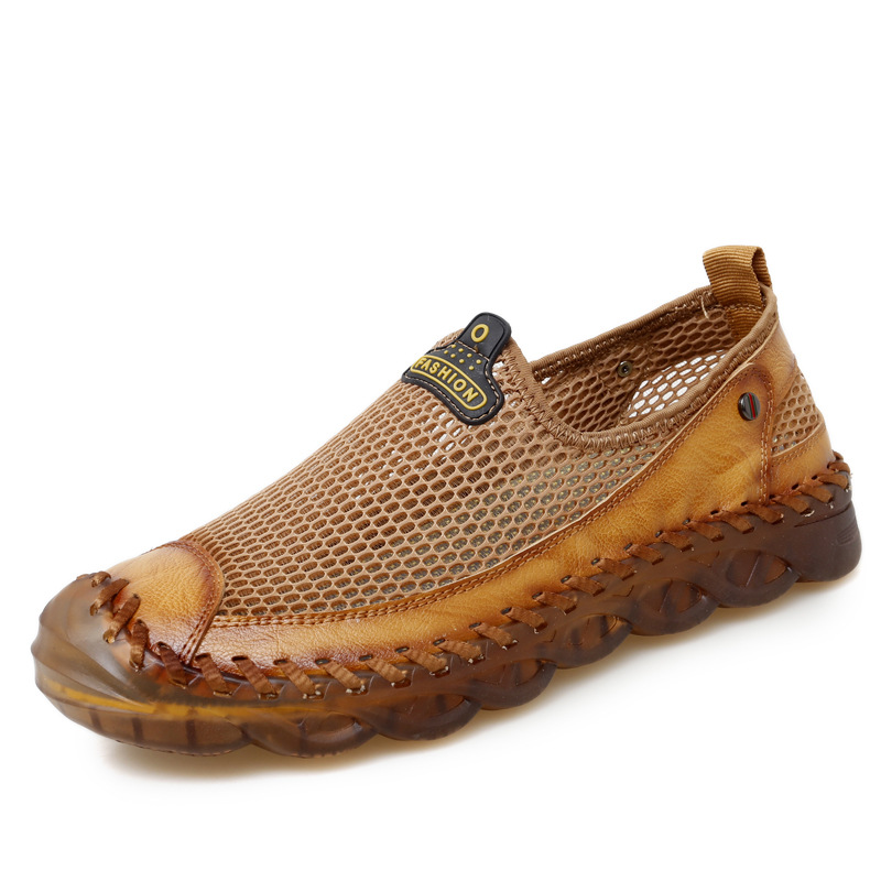 Men's Handmade Mesh Breathable Slip-On Sandals | ARKGET